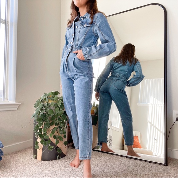 Structured Denim Jumpsuit - Picture 4 of 8